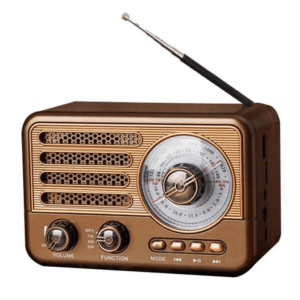 Rádio Retrô Portátil Clássico Bluetooth com Lanterna de Led - AD-137