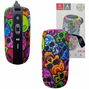 Caixa De Som Caveira Colorida Bluetooth 14w Com Pendrive de Musicas
