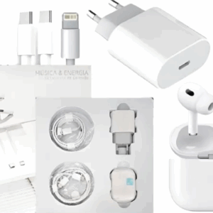 Kit   Fone Bluetooth Cabo Usb/c Usb/lightning Carregador