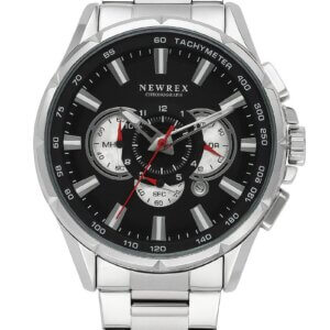 Relógio Masculino Prata Brooklyn À Prova D'água Fundo Preto