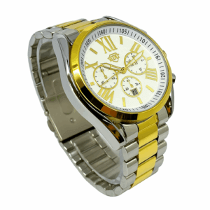 Relógio Feminino Dhp Prata/Dourado Calendário A Prova D'àgua