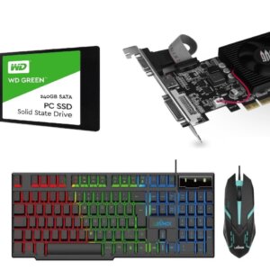 Kit Gamer Teclado, Mouse, Placa De Vídeo E Hd Ssd 240gb